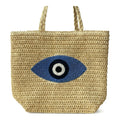 Large Capacity Handmade Straw Tote Bag Woman Bohemian Embroidery Eye Shoulder Bags Handwoven Summer Handbag for Beach Vacation