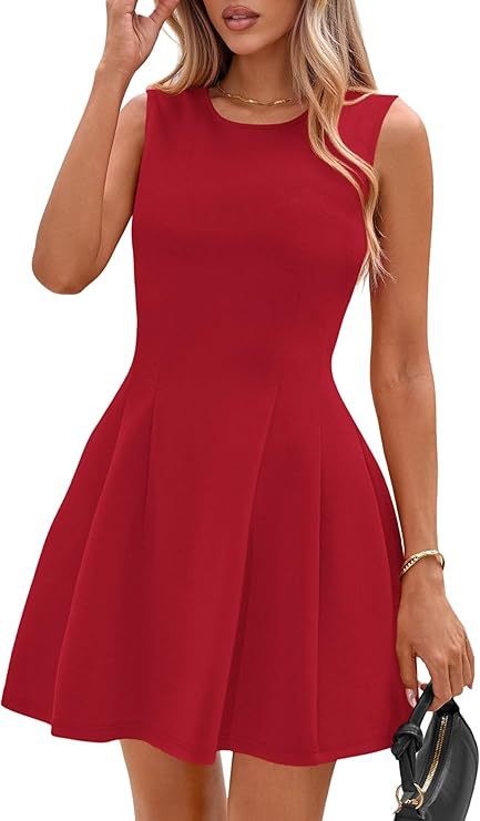 Sleeveless Solid Color Casual Dress Women