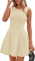 Sleeveless Solid Color Casual Dress Women