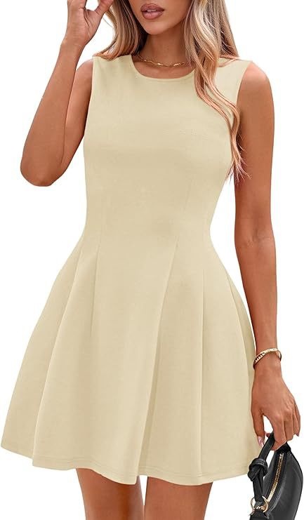 Sleeveless Solid Color Casual Dress Women